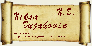 Nikša Dujaković vizit kartica